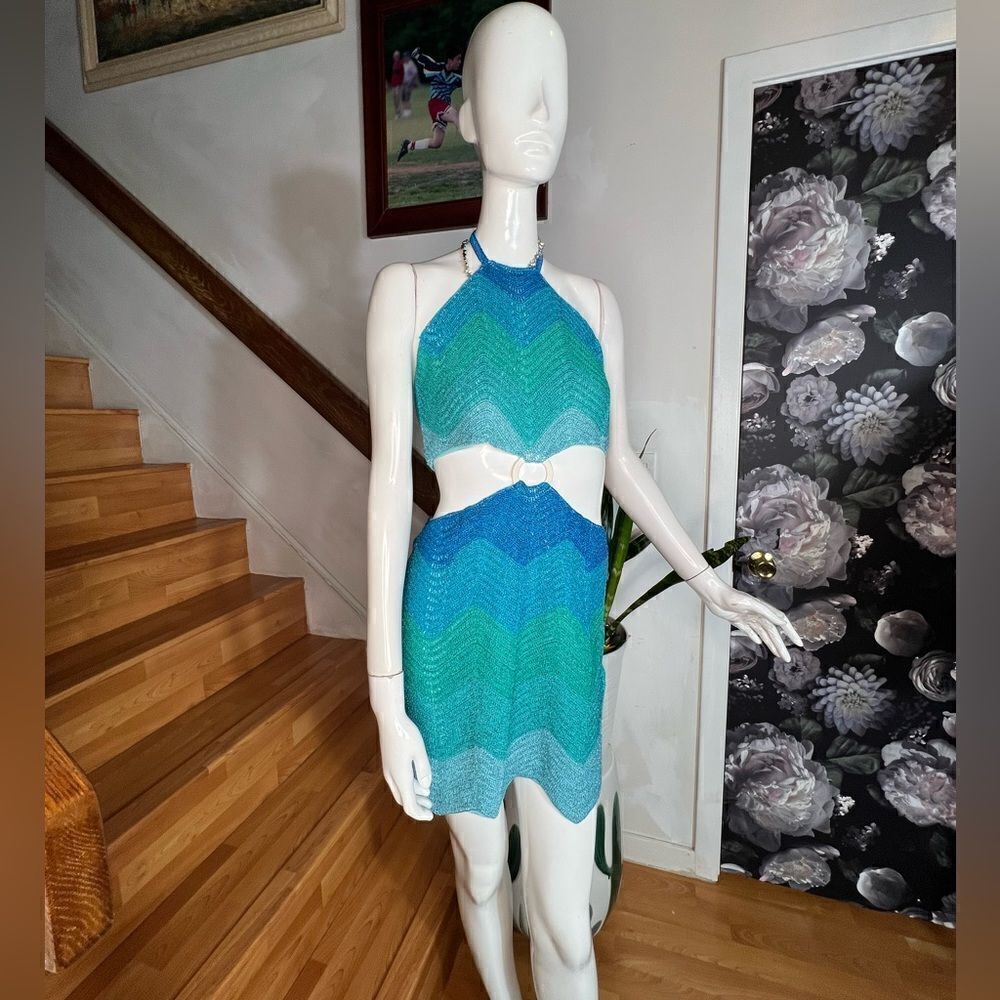 Free People x Lisa Marie Soul Chaser Dress in Ombre Blue / Size M - Picture 8 of 12